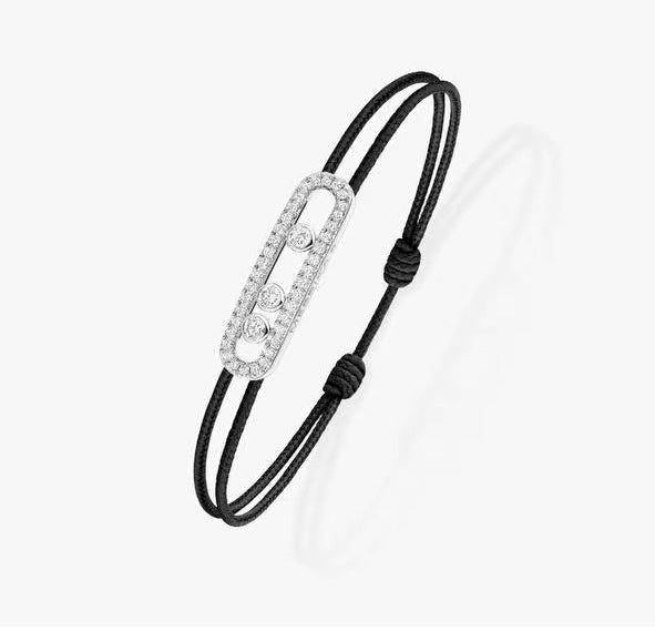 [baslovejewels]Messika Care(s) pink cord pavé bracelet