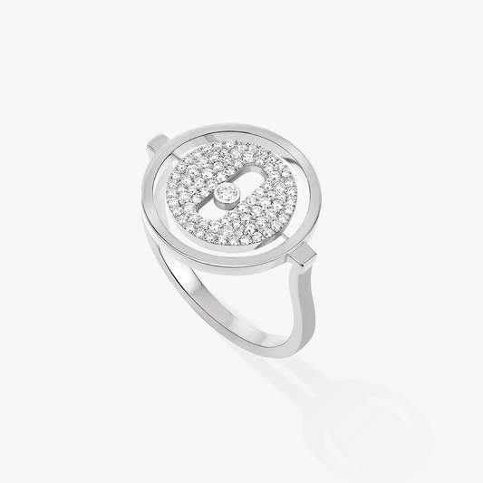 [baslovejewels]LUCKY MOVE PAVED SILVER DIAMOND RING