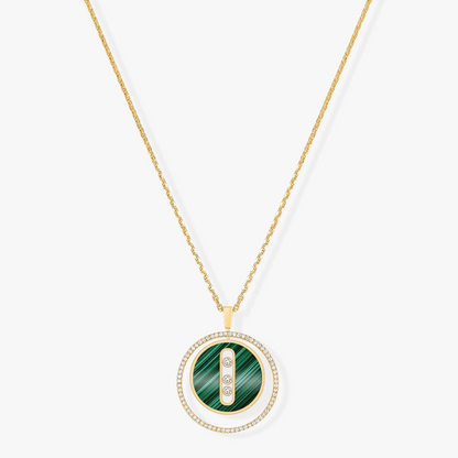 [baslovejewels]LUCKY MOVE 3 DIAMOND MALACHITE GOLD DIAMOND NECKLACE