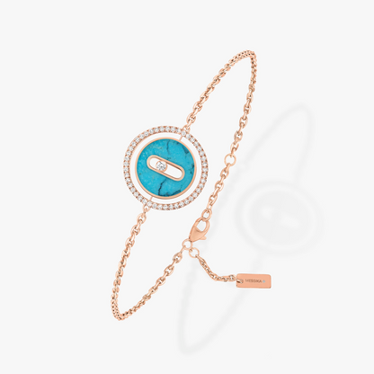 [baslovejewels]LUCKY MOVE TURQUOISE PINK GOLD DIAMOND BRACELET