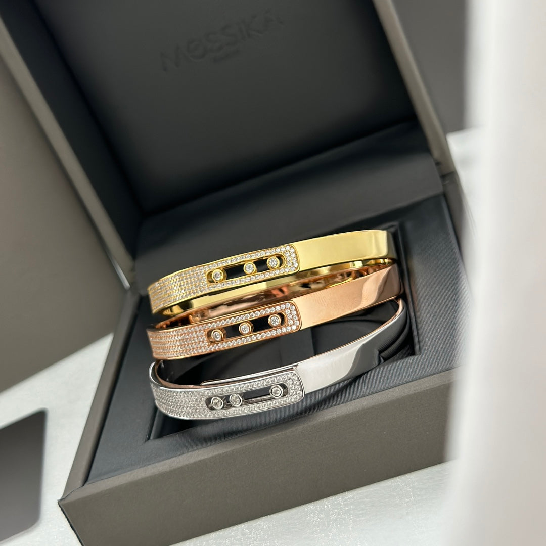 [baslovejewels]Move Noa Rose Gold Pavé Diamond Bangle Bracelet