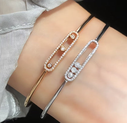 [baslovejewels]Move Pavé Diamond Bangle Bracelet M
