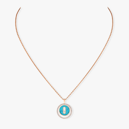 [baslovejewels]LUCKY MOVE 1 DIAMOND TURQUOISE PINK GOLD DIAMOND NECKLACE