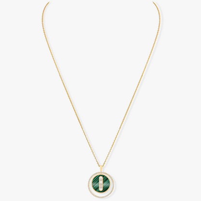 [baslovejewels]LUCKY MOVE 3 DIAMOND MALACHITE GOLD DIAMOND NECKLACE