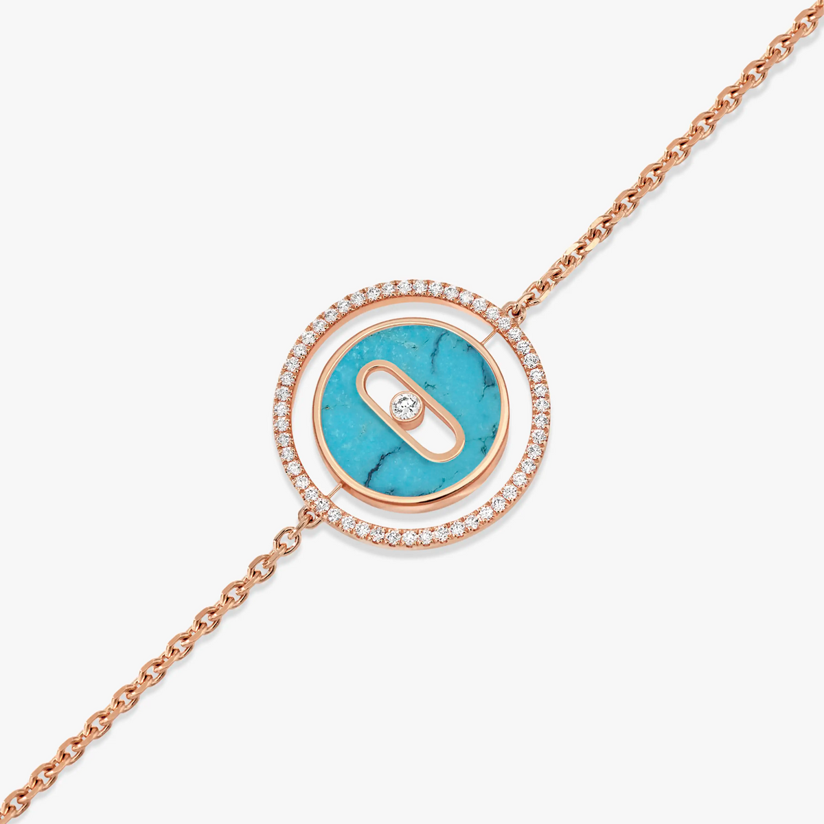 [baslovejewels]LUCKY MOVE TURQUOISE PINK GOLD DIAMOND BRACELET