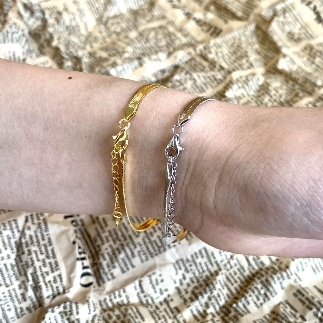 [baslovejewels]Flat Snake Bone Chain Blade Necklace