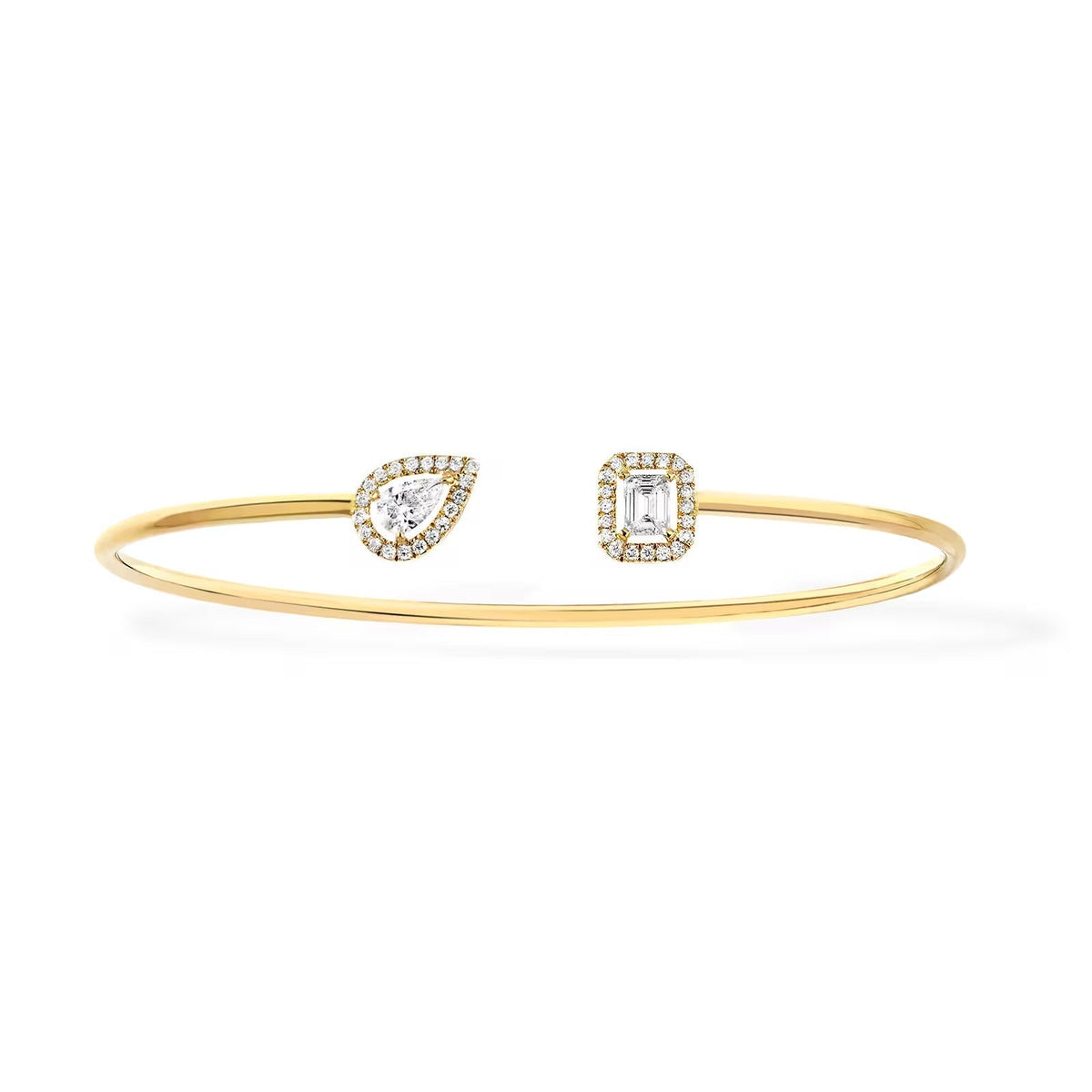 [baslovejewels]JONC FLEX MY TWIN TOI & MOI SILVER DIAMOND BRACELET