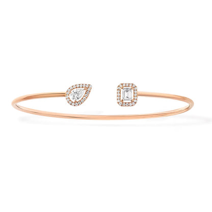 [baslovejewels]JONC FLEX MY TWIN TOI & MOI SILVER DIAMOND BRACELET