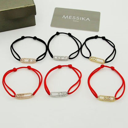 [baslovejewels]Messika Care(s) pink cord pavé bracelet