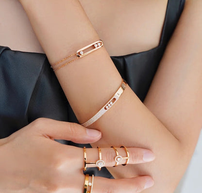 [baslovejewels]Move Noa Rose Gold Pavé Diamond Bangle Bracelet
