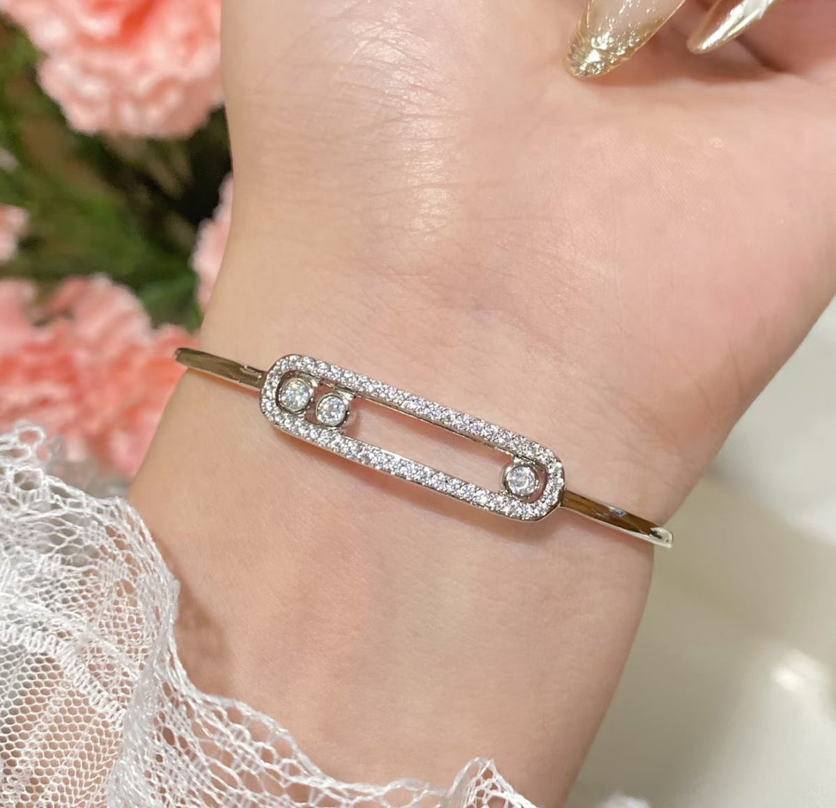 [baslovejewels]Move Pavé Diamond Bangle Bracelet M