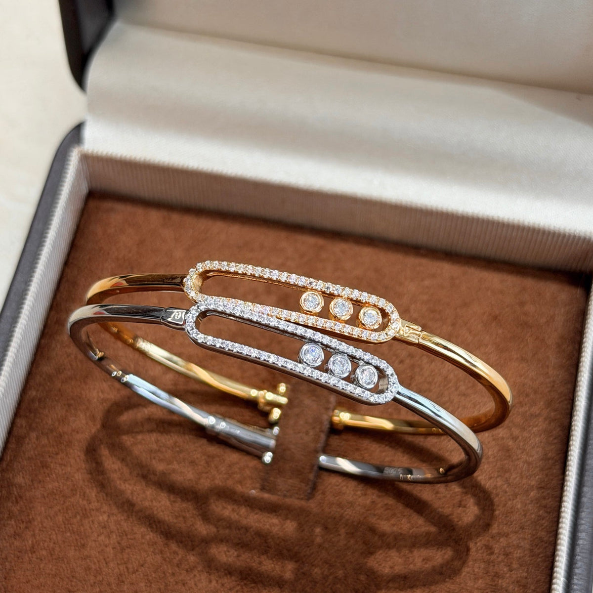 [baslovejewels]Move Pavé Diamond Bangle Bracelet M