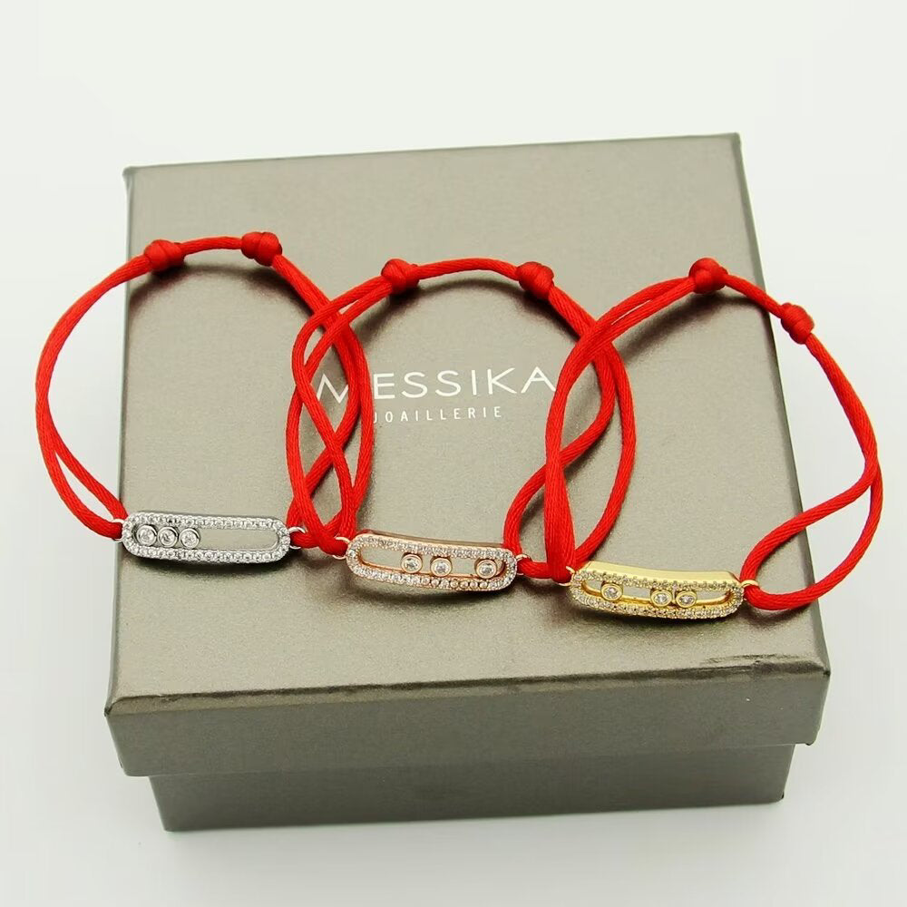 [baslovejewels]Messika Care(s) pink cord pavé bracelet