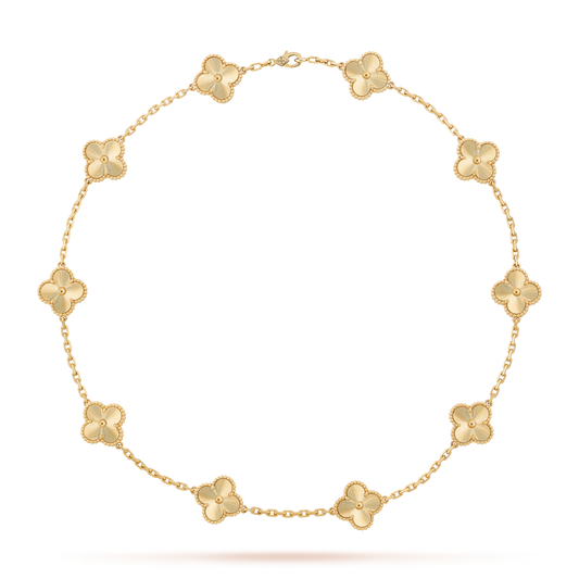 [baslovejewels]CLOVER 10 MOTIFS LASER NECKLACE