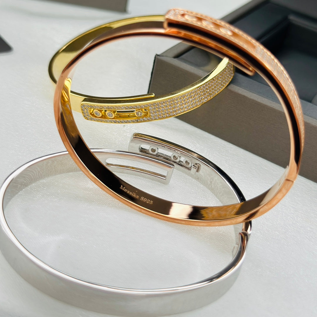 [baslovejewels]Move Noa Rose Gold Pavé Diamond Bangle Bracelet