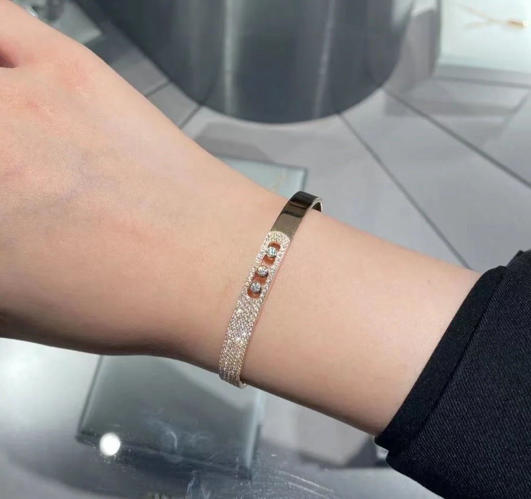 [baslovejewels]Move Noa Rose Gold Pavé Diamond Bangle Bracelet