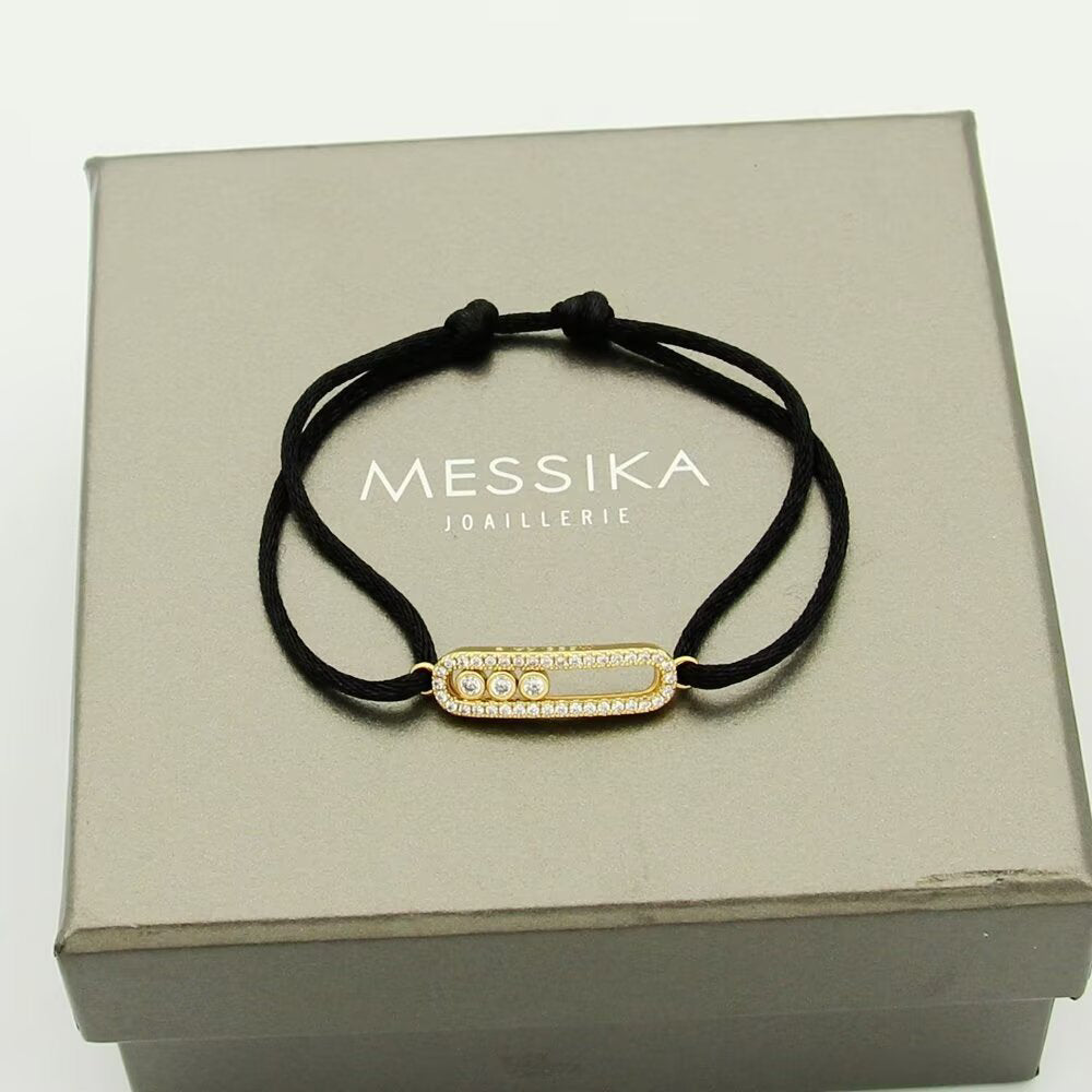 [baslovejewels]Messika Care(s) pink cord pavé bracelet