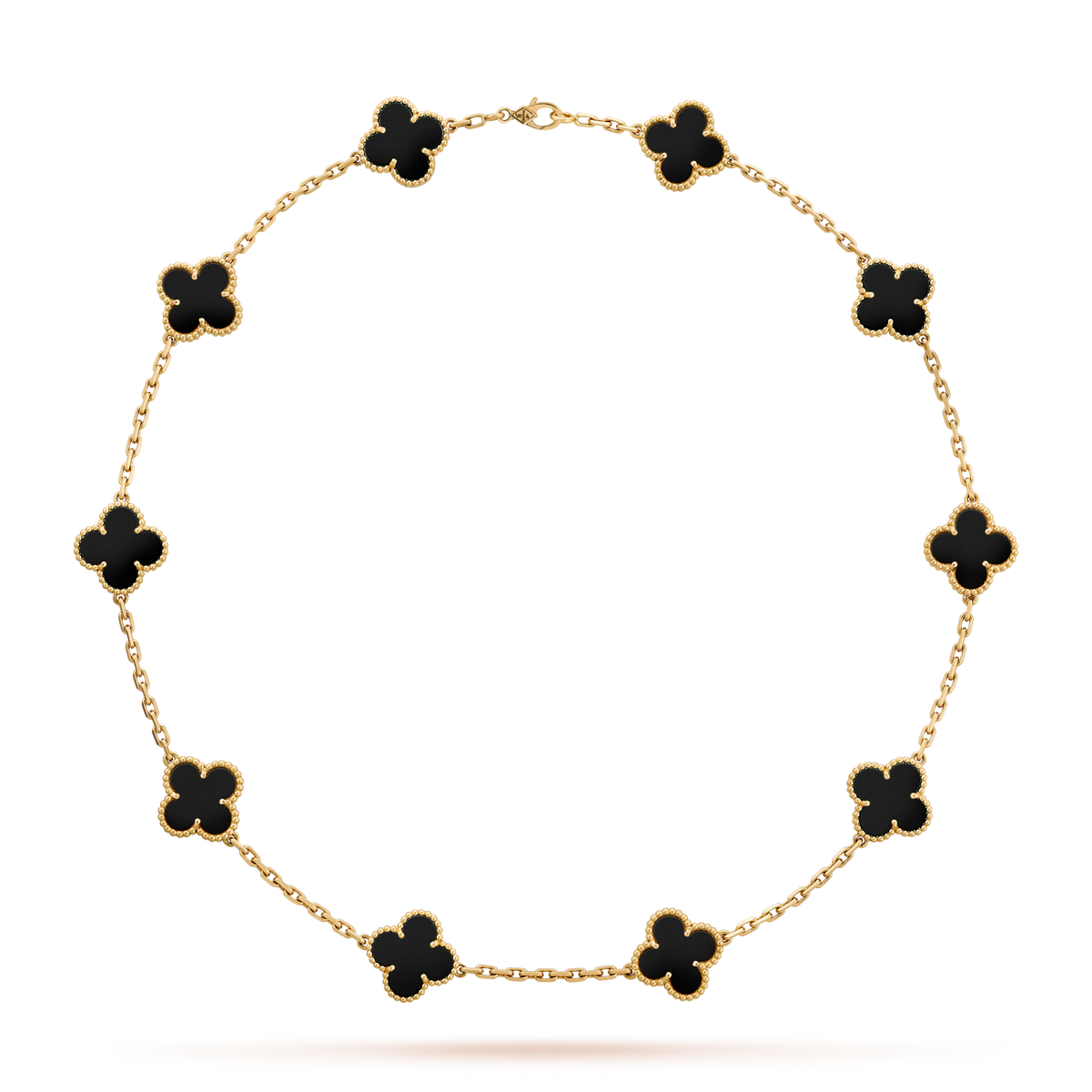 [baslovejewels]CLOVER 10 MOTIFS ONYX NECKLACE