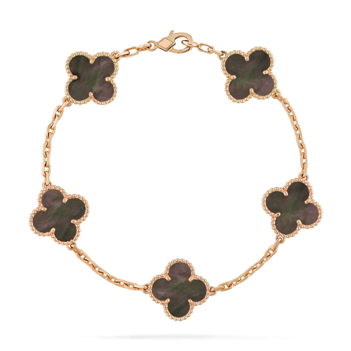 [baslovejewels]CLOVER 5 MOTIF GRAY MOP  BRACELET