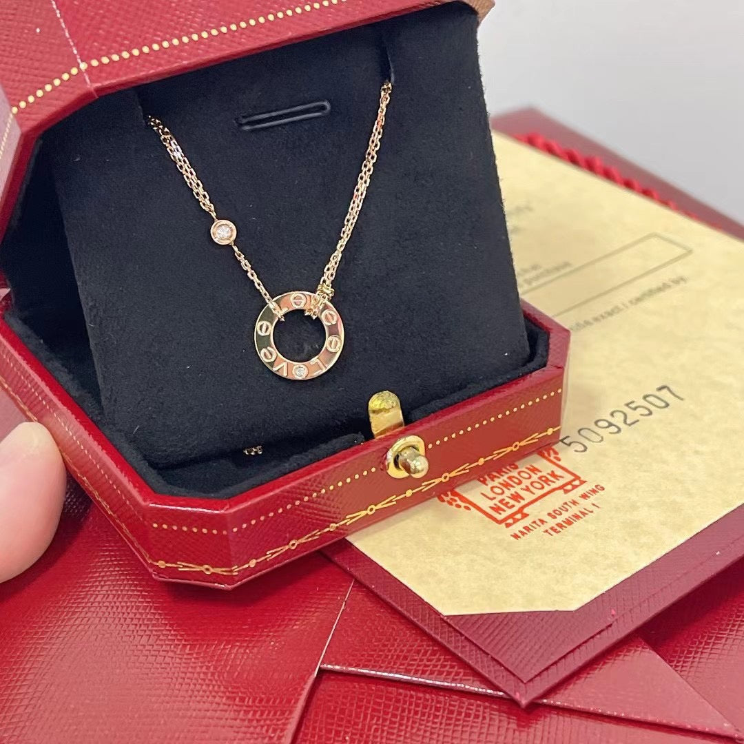 [baslovejewels]LOVE NECKLACE 16MM 2 DIAMONDS