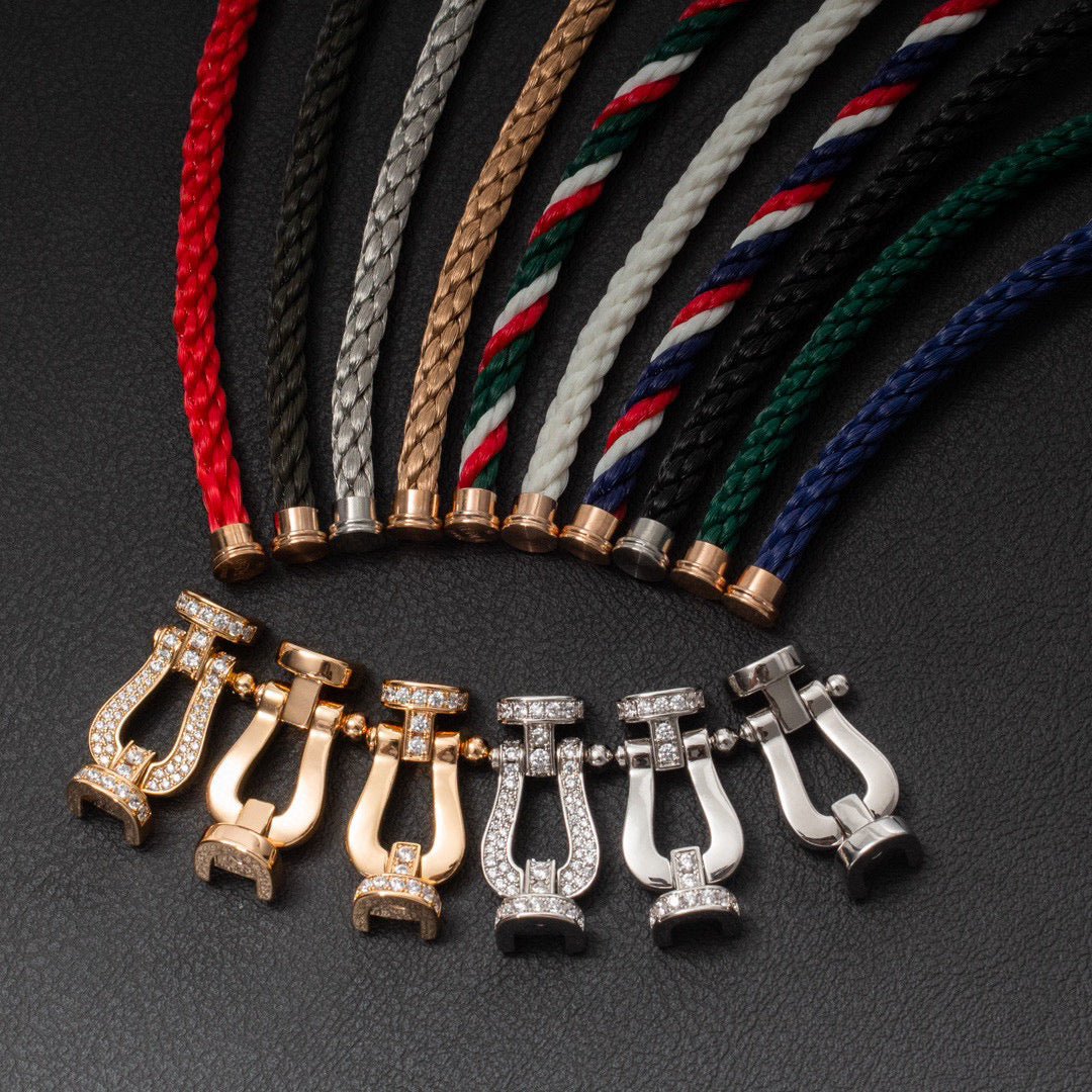 [baslovejewels]FORCE LARGE HORSESHOE FULL DIAMOND BRACELET SILVER