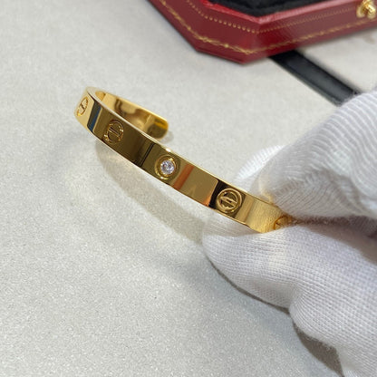 [baslovejewels]LOVE BRACELET 6.1MM 1 DIAMOND OPEN CUFF
