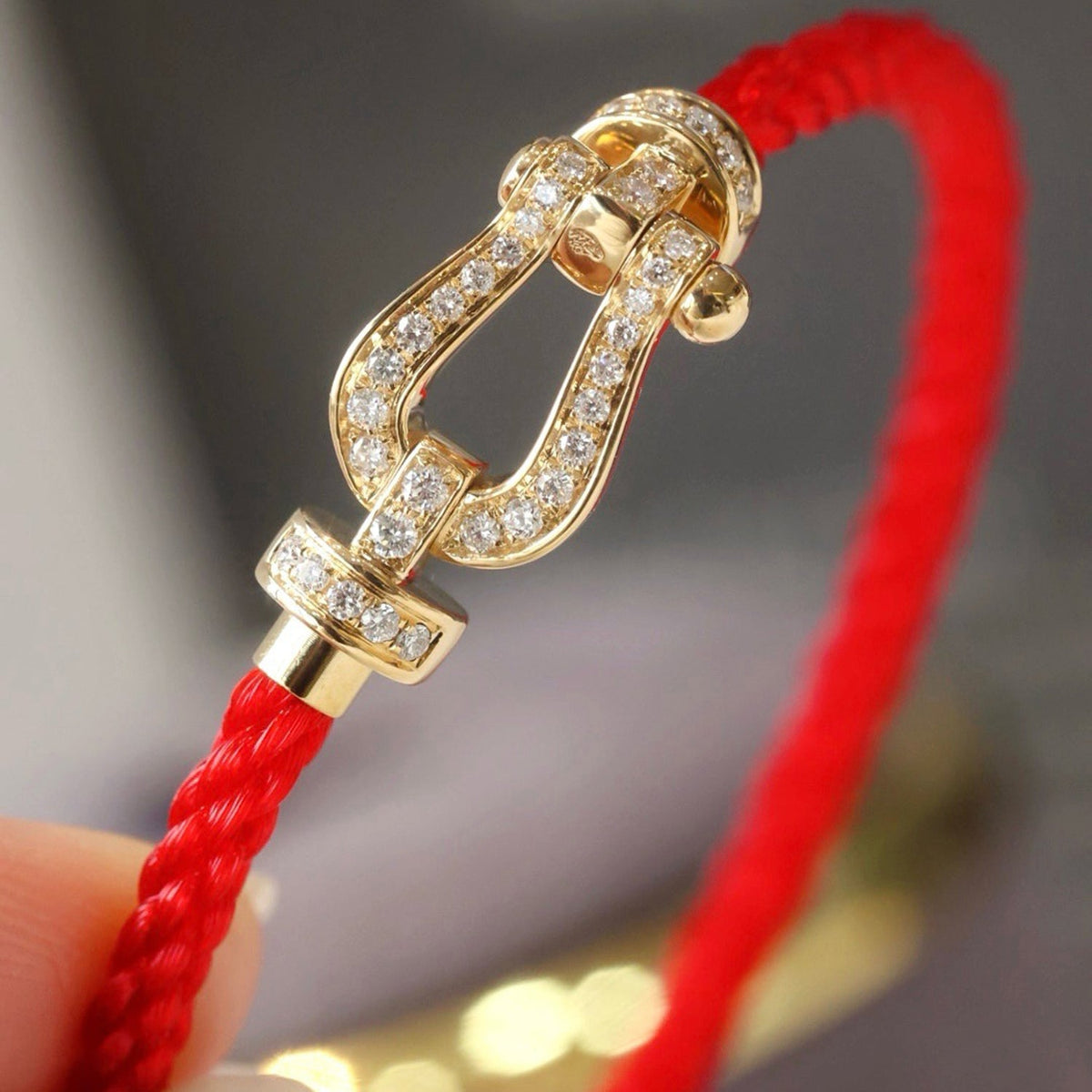 [baslovejewels]FORCE LARGE HORSESHOE FULL DIAMOND BRACELET ROSE GOLD