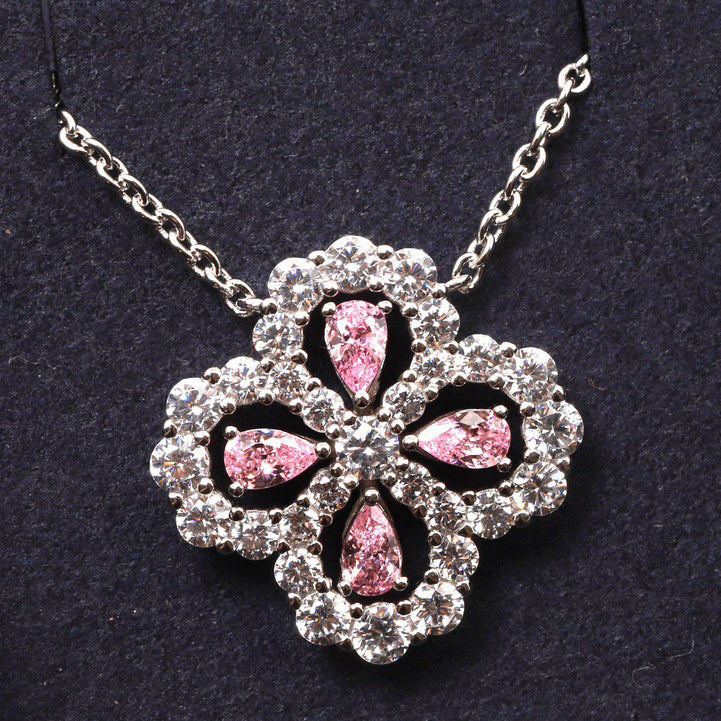 [baslovejewels]LOOP NECKLACE FULL MOTIF DIAMOND 16MM MULTIPLE COLORS