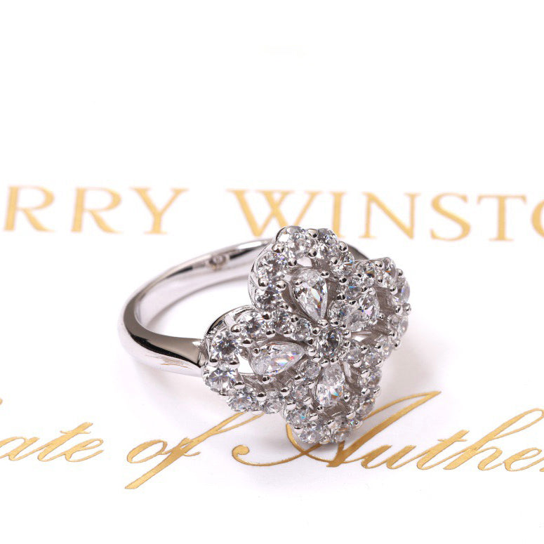 [baslovejewels]LOOP RING FULL MOTIF DIAMOND 16MM SILVE