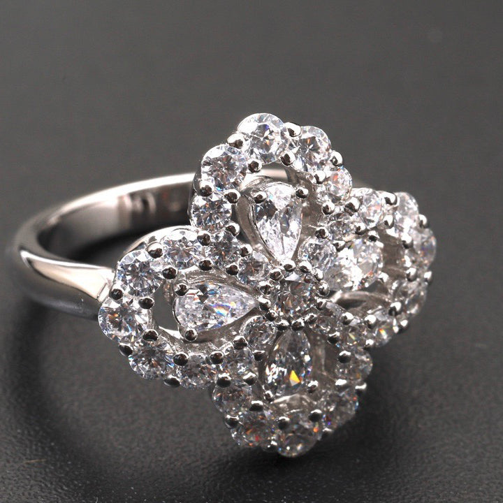 [baslovejewels]LOOP RING FULL MOTIF DIAMOND 16MM SILVE