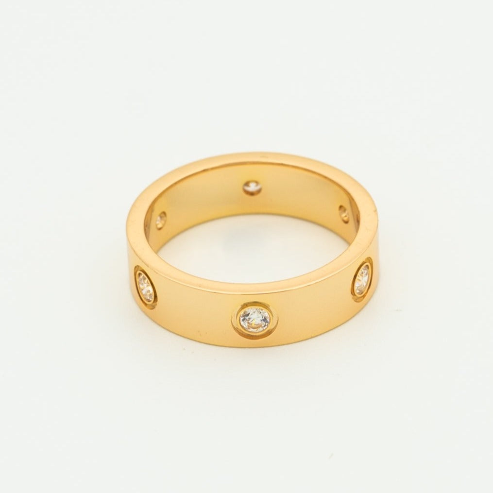 [baslovejewels]LOVE RING 5.5MM 6 DIAMONDS PINK GOLD