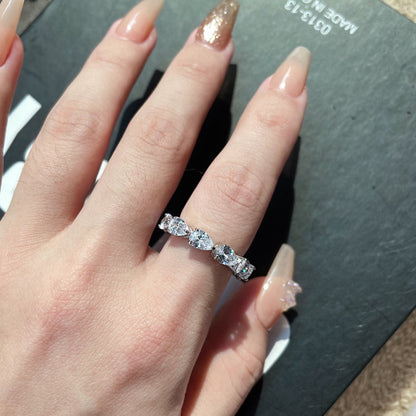 [baslovejewels]Exquisite Pear Cut Tennis Ring