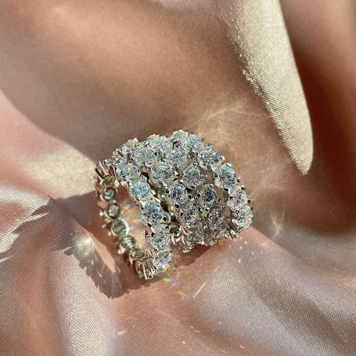 [baslovejewels]Eternity Round Cut Tennis Ring