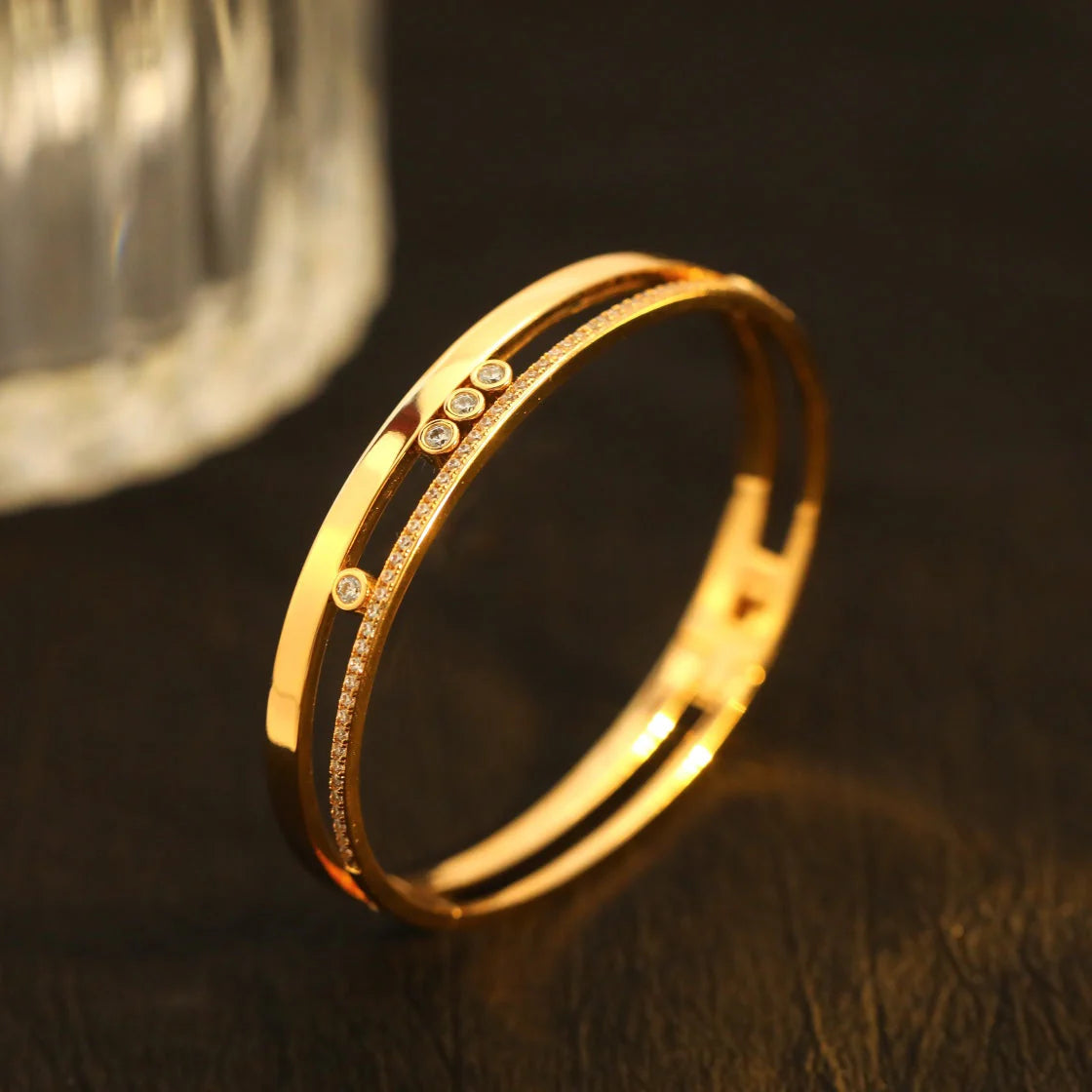 [baslovejewels]Move Romane Diamond Bangle Bracelet