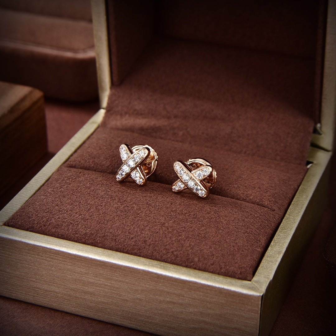 [baslovejewels]JEUX DE GOLD DIAMOND EARRINGS