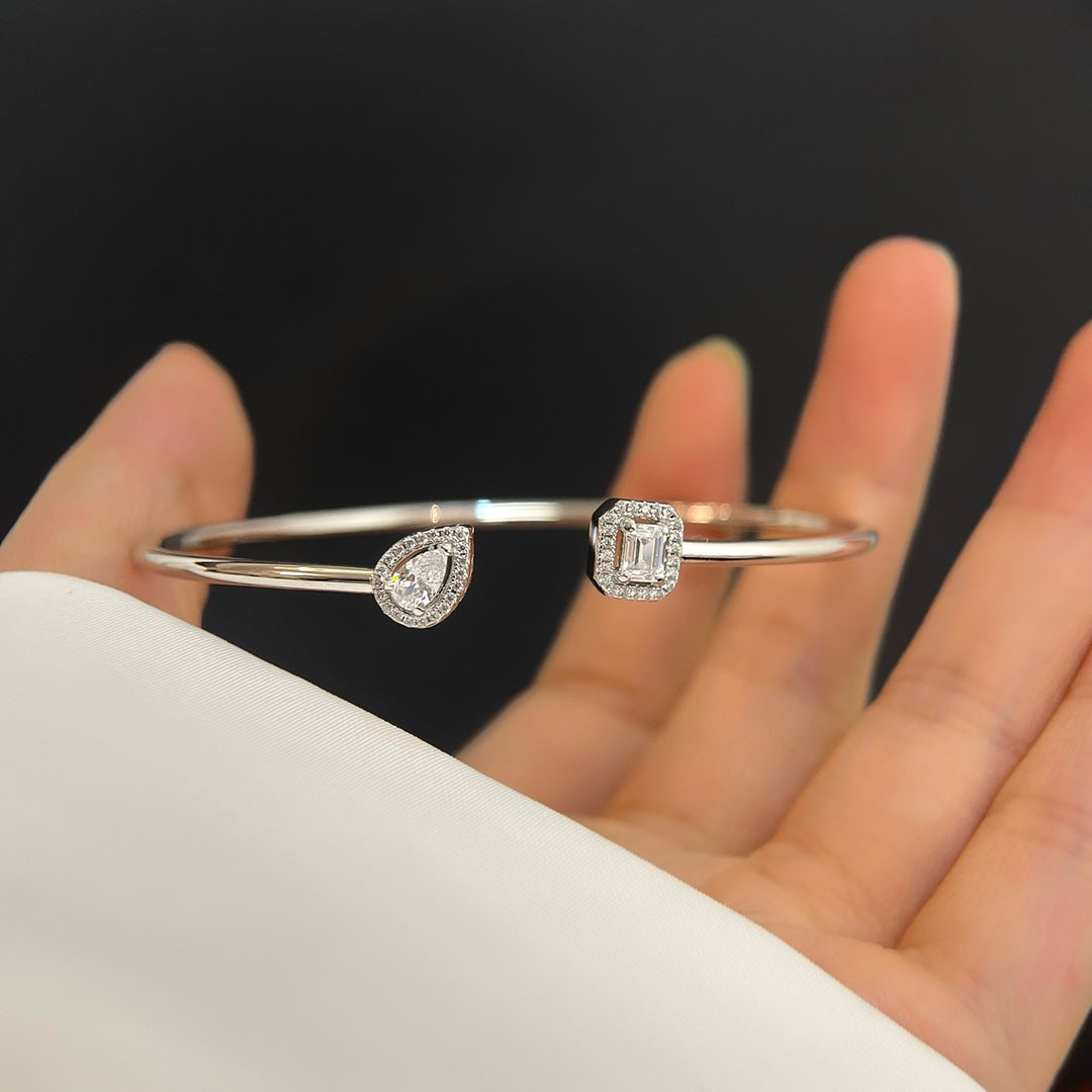 [baslovejewels]JONC FLEX MY TWIN TOI & MOI SILVER DIAMOND BRACELET