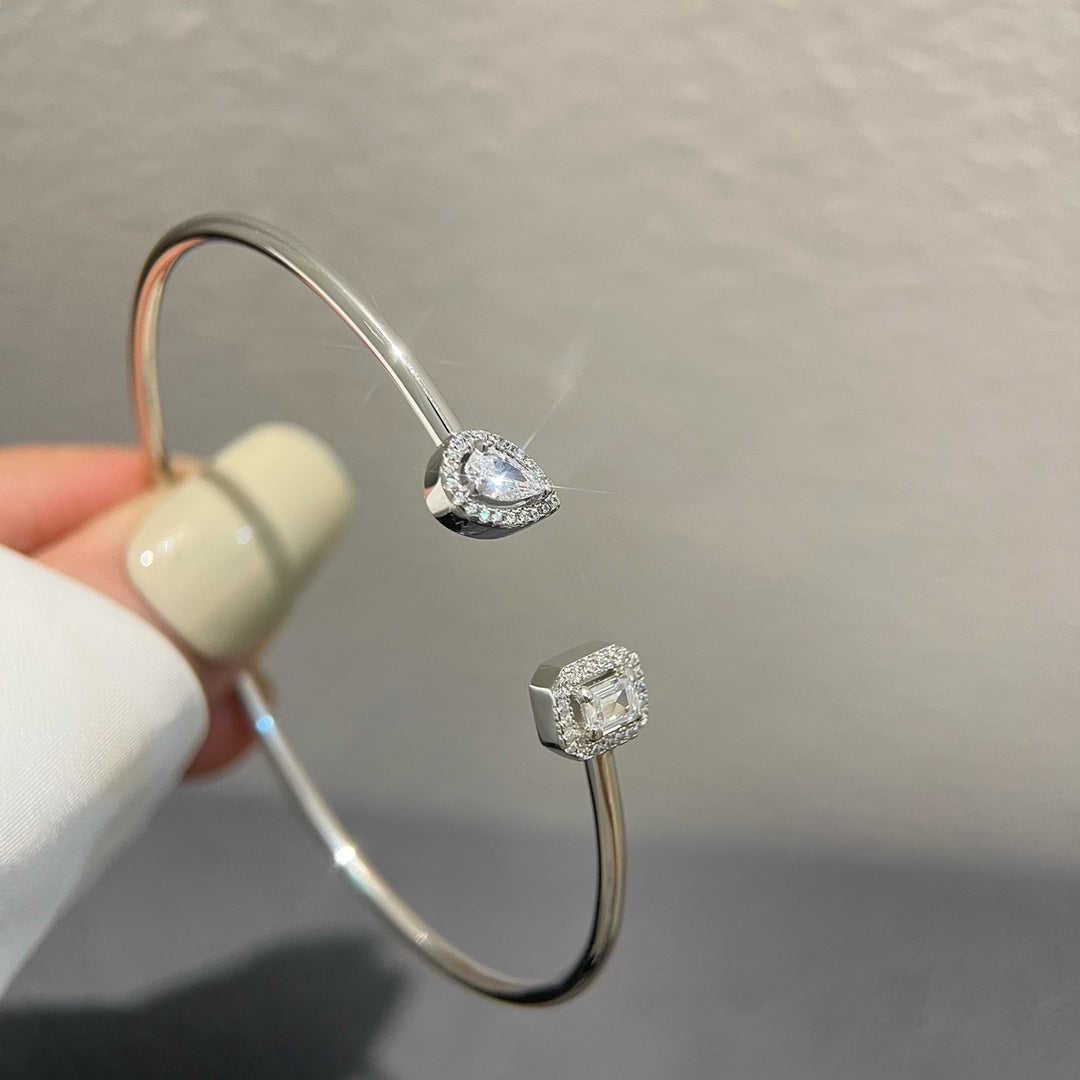 [baslovejewels]JONC FLEX MY TWIN TOI & MOI SILVER DIAMOND BRACELET