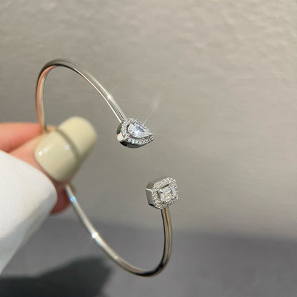 [baslovejewels]JONC FLEX MY TWIN TOI & MOI SILVER DIAMOND BRACELET