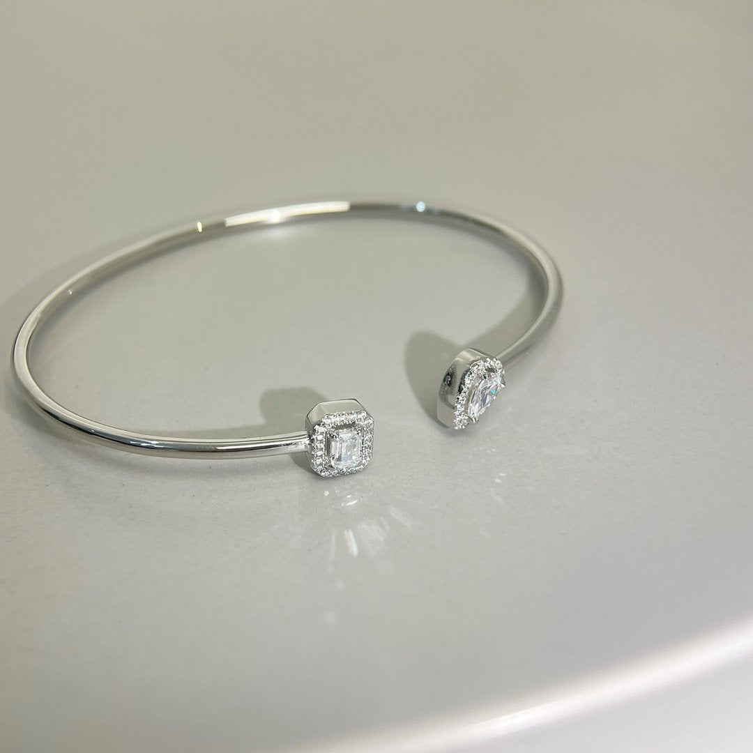 [baslovejewels]JONC FLEX MY TWIN TOI & MOI SILVER DIAMOND BRACELET