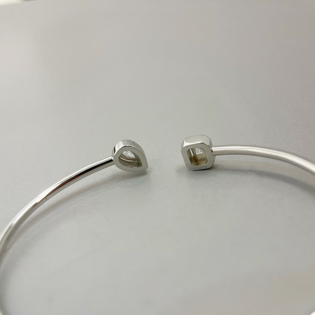 [baslovejewels]JONC FLEX MY TWIN TOI & MOI SILVER DIAMOND BRACELET