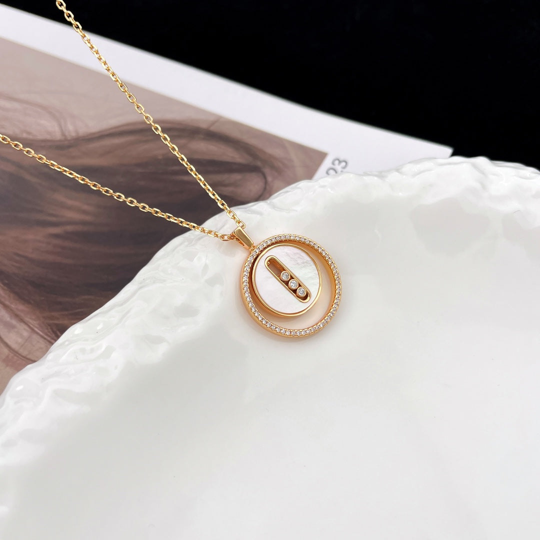[baslovejewels]LUCKY MOVE MM NACRE BLANCHE DIAMOND NECKLACE