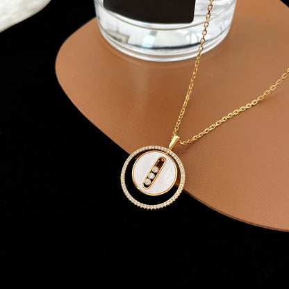 [baslovejewels]LUCKY MOVE MM NACRE BLANCHE DIAMOND NECKLACE