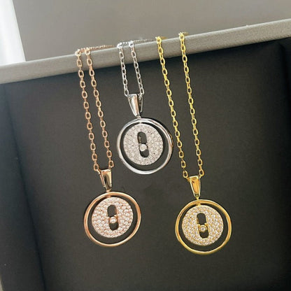 [baslovejewels]LUCKY MOVER PM PAVED NECKLACE