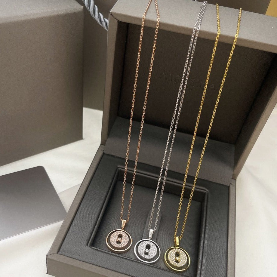 [baslovejewels]LUCKY MOVER PM PAVED NECKLACE