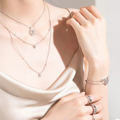 [baslovejewels]LUCKY MOVER PM PAVED NECKLACE