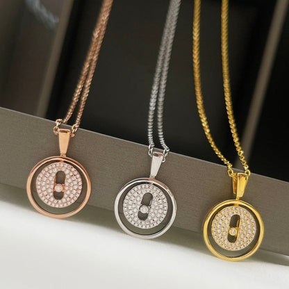 [baslovejewels]LUCKY MOVER PM PAVED NECKLACE