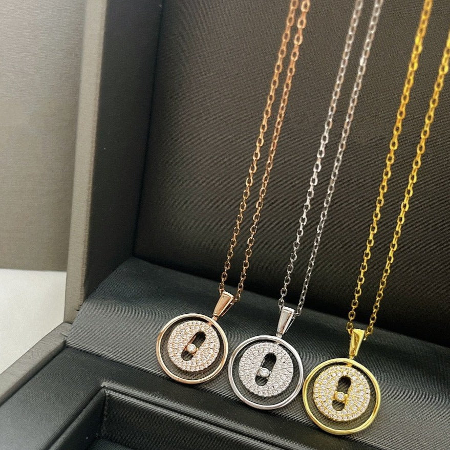 [baslovejewels]LUCKY MOVER PM PAVED NECKLACE