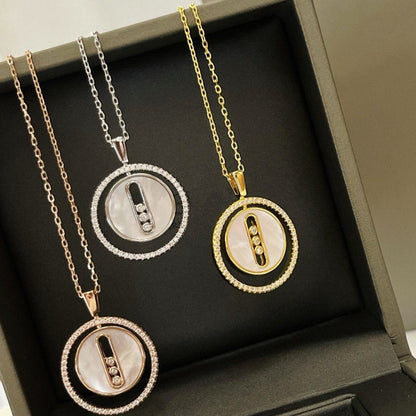 [baslovejewels]LUCKY MOVE MM NACRE BLANCHE DIAMOND NECKLACE