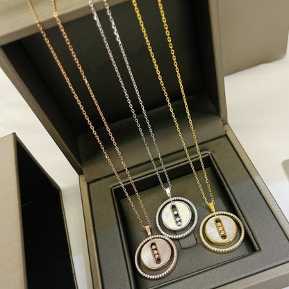 [baslovejewels]LUCKY MOVE MM NACRE BLANCHE DIAMOND NECKLACE