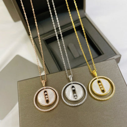 [baslovejewels]LUCKY MOVE MM NACRE BLANCHE DIAMOND NECKLACE